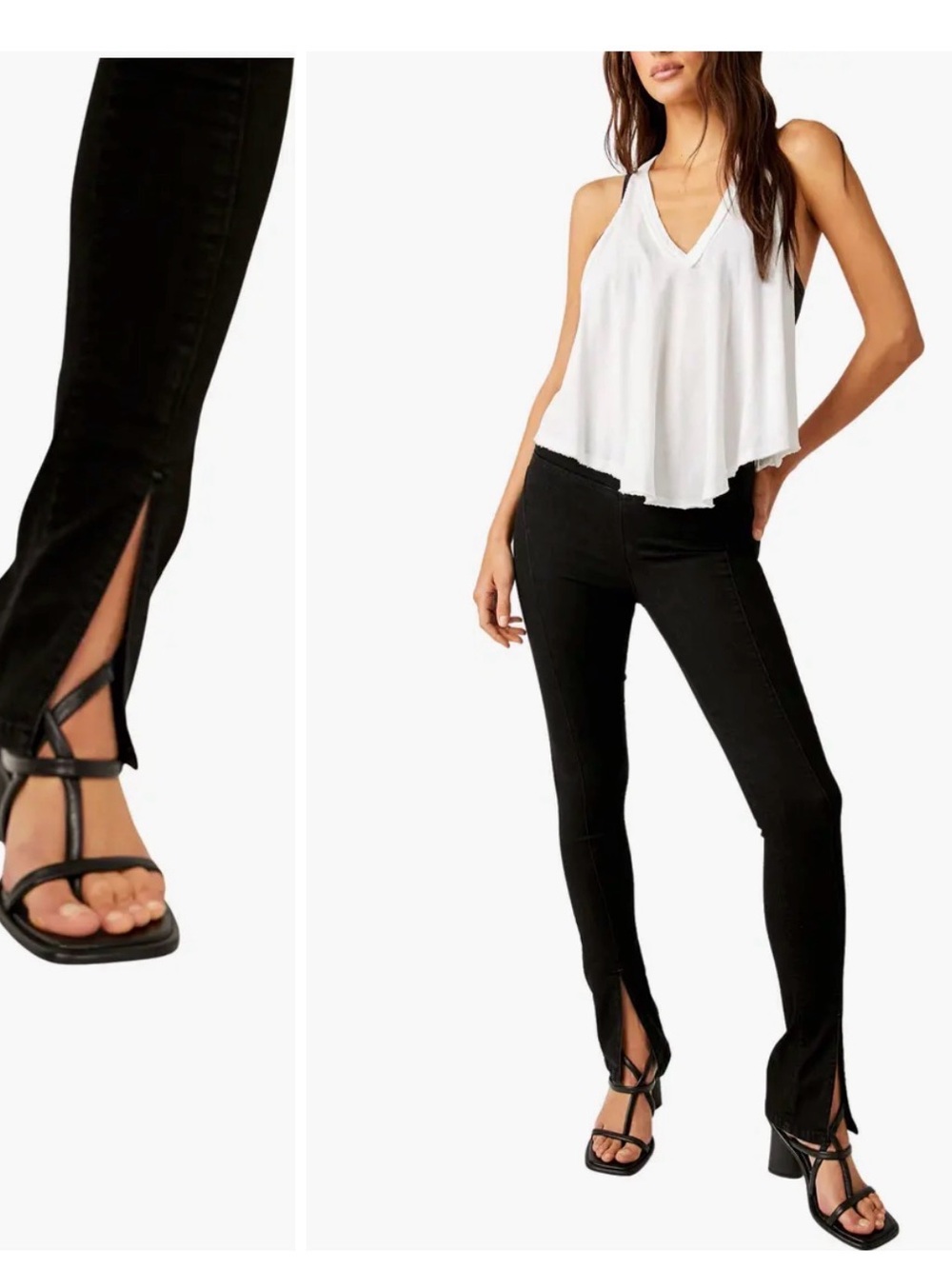 We The Free Black Women's skinny fit jeans - High Waist Back Pocket Style XS